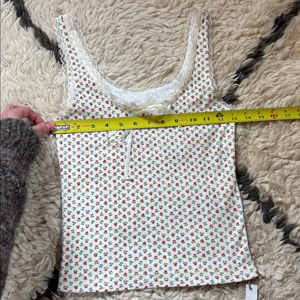 Christy Dawn Cream Tank Top with Small Floral Print - Picture 9 of 15